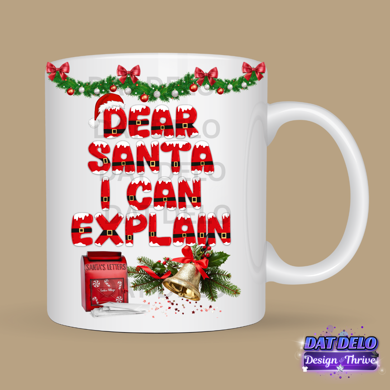 3 Christmas Theme Mug Designs, 6 Mockups Included! (Canva Templates)