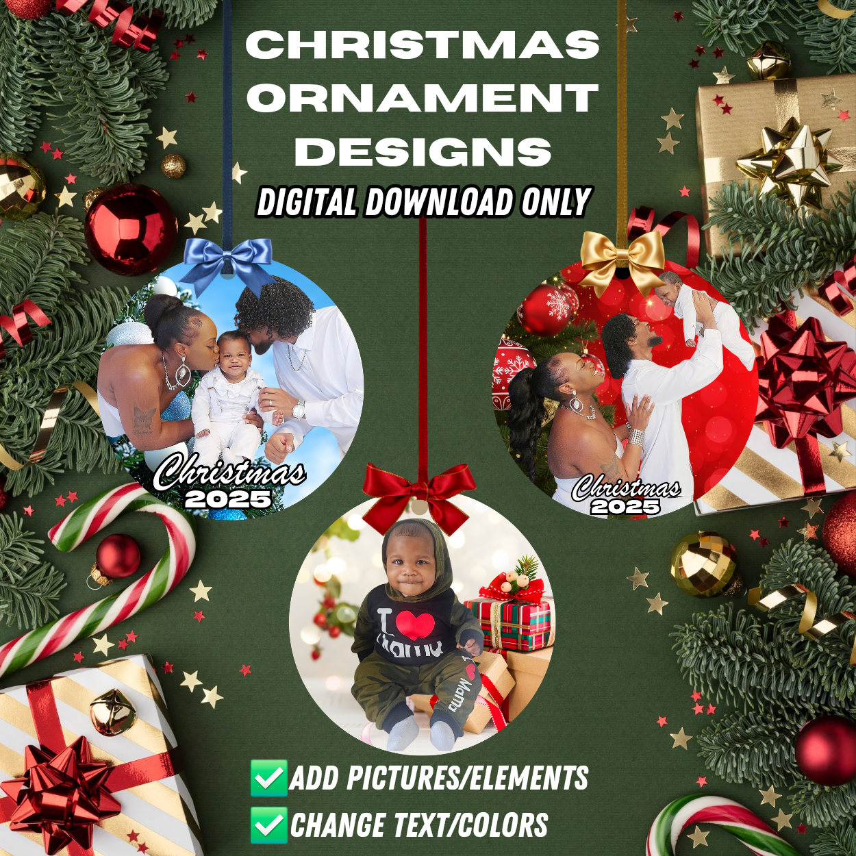 Christmas Ornament Templates, Supply List, AND COMPLIMENTARY Service To Finish Design If Requested!