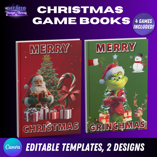 Editable Christmas Game Book Designs (Canva)