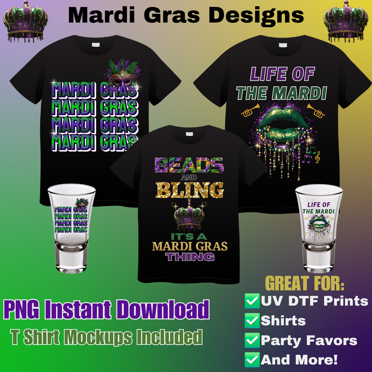Mardi Gras PNG Designs (3)