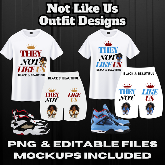 Not Like Us Designs & Mockups PNG & Editable