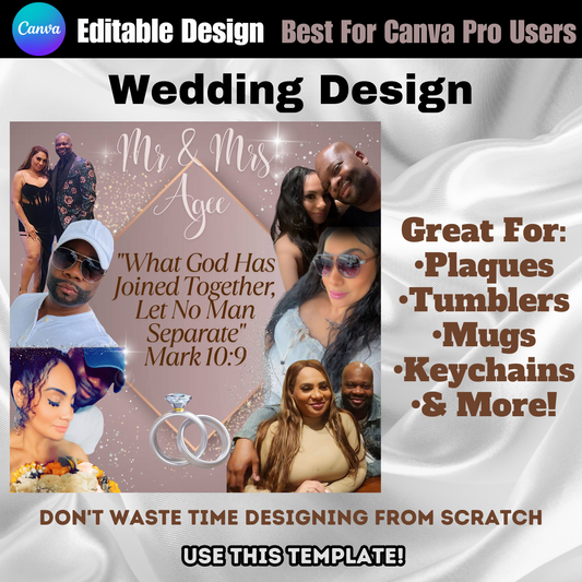 Wedding Editable Design & Supply List (Edit In Canva)