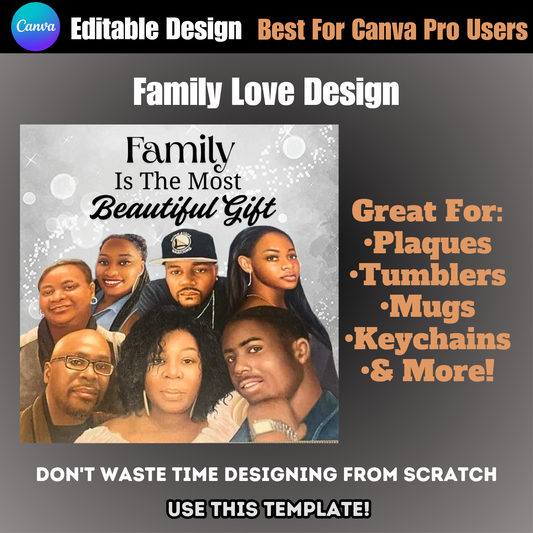 Family Love Editable Design & Supply List (Edit In Canva)