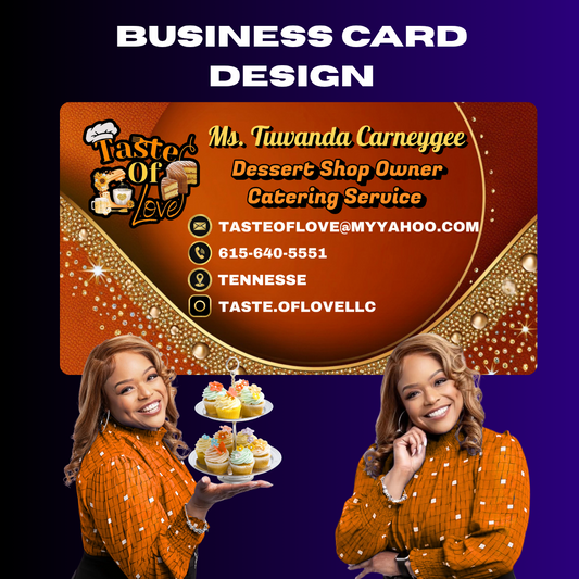 Custom Business Cards/Thank You Cards- Design Only (Up To 7 Business Days)