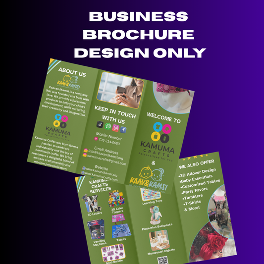 Custom Business Brochures- Design Only (Turnaround Time: Up To 7 Business Days)