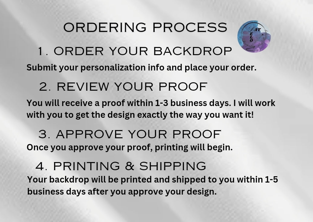 Custom Vinyl Backdrop Banner (Premium Heavy Duty 14 oz Vinyl) Turnaround Time Up To 14 Business Days