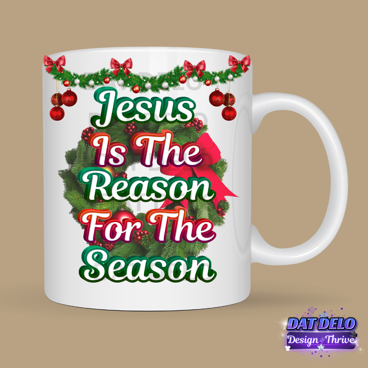 3 Christmas Theme Mug Designs, 6 Mockups Included! (Canva Templates)