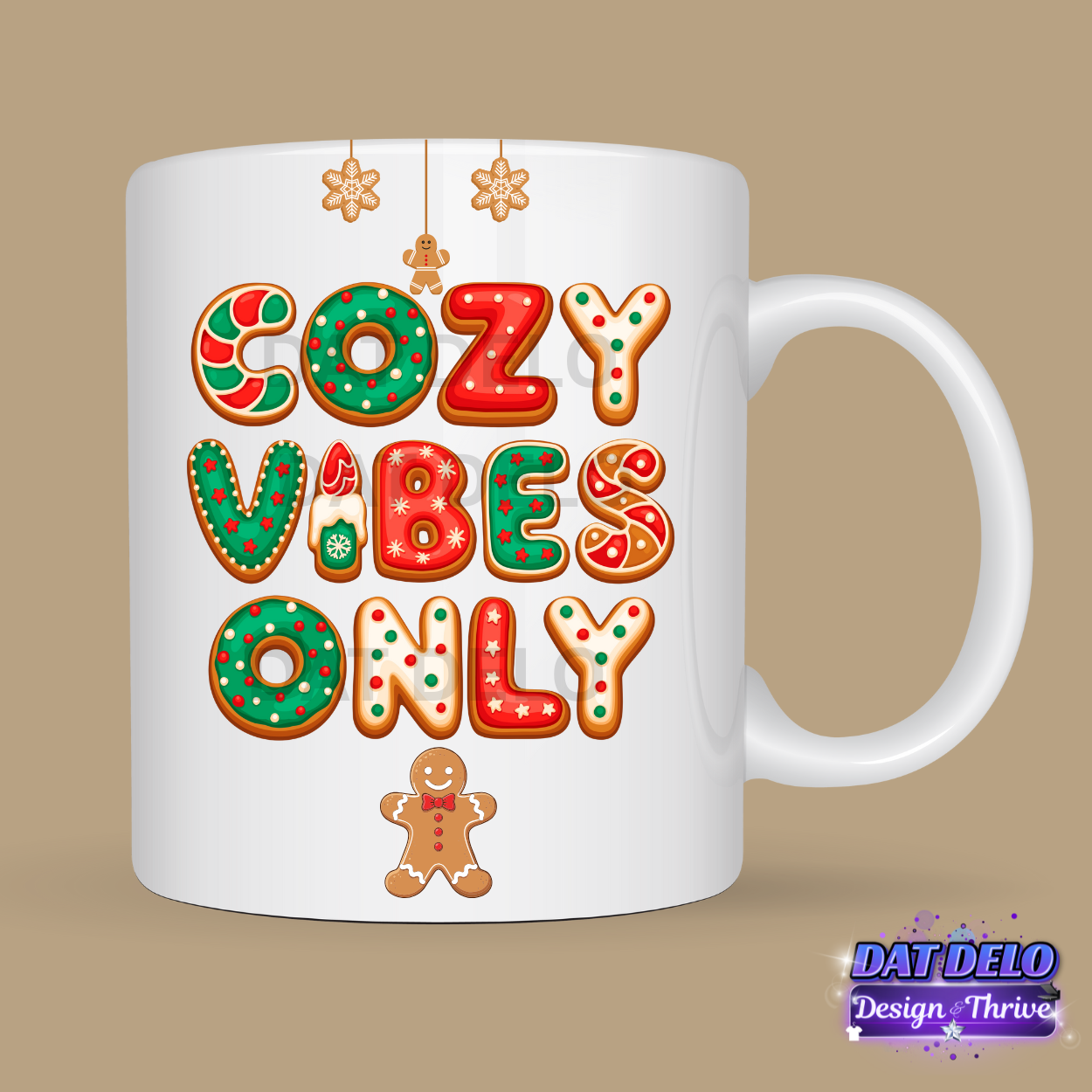 3 Christmas Theme Mug Designs, 6 Mockups Included! (Canva Templates)