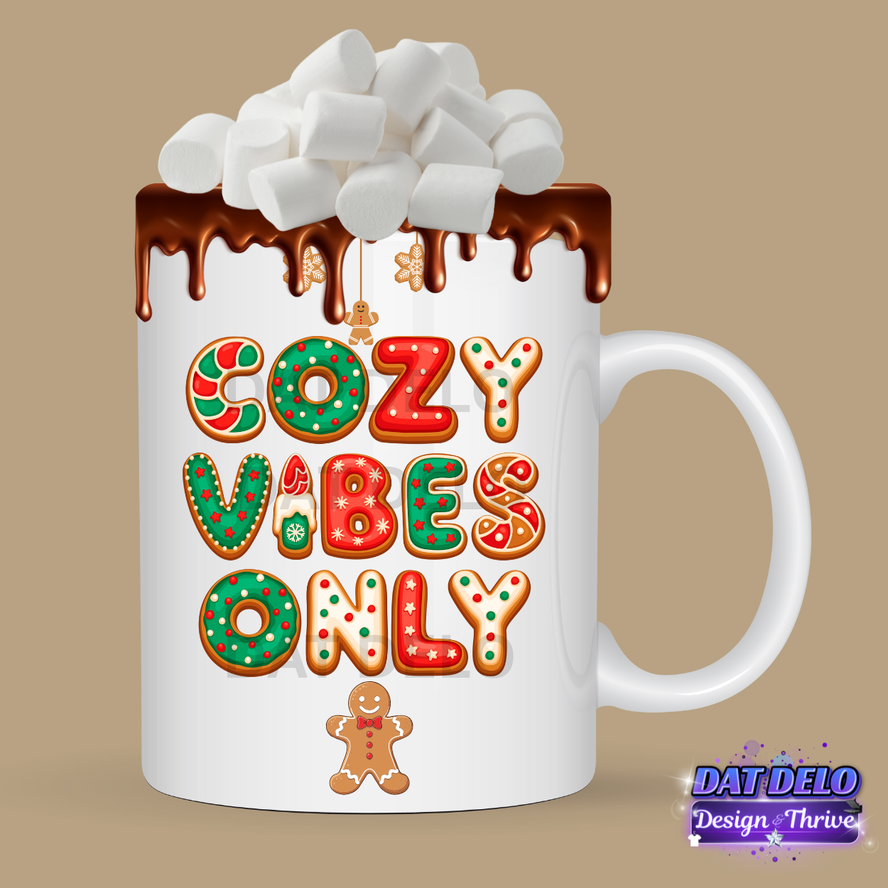 3 Christmas Theme Mug Designs, 6 Mockups Included! (Canva Templates)