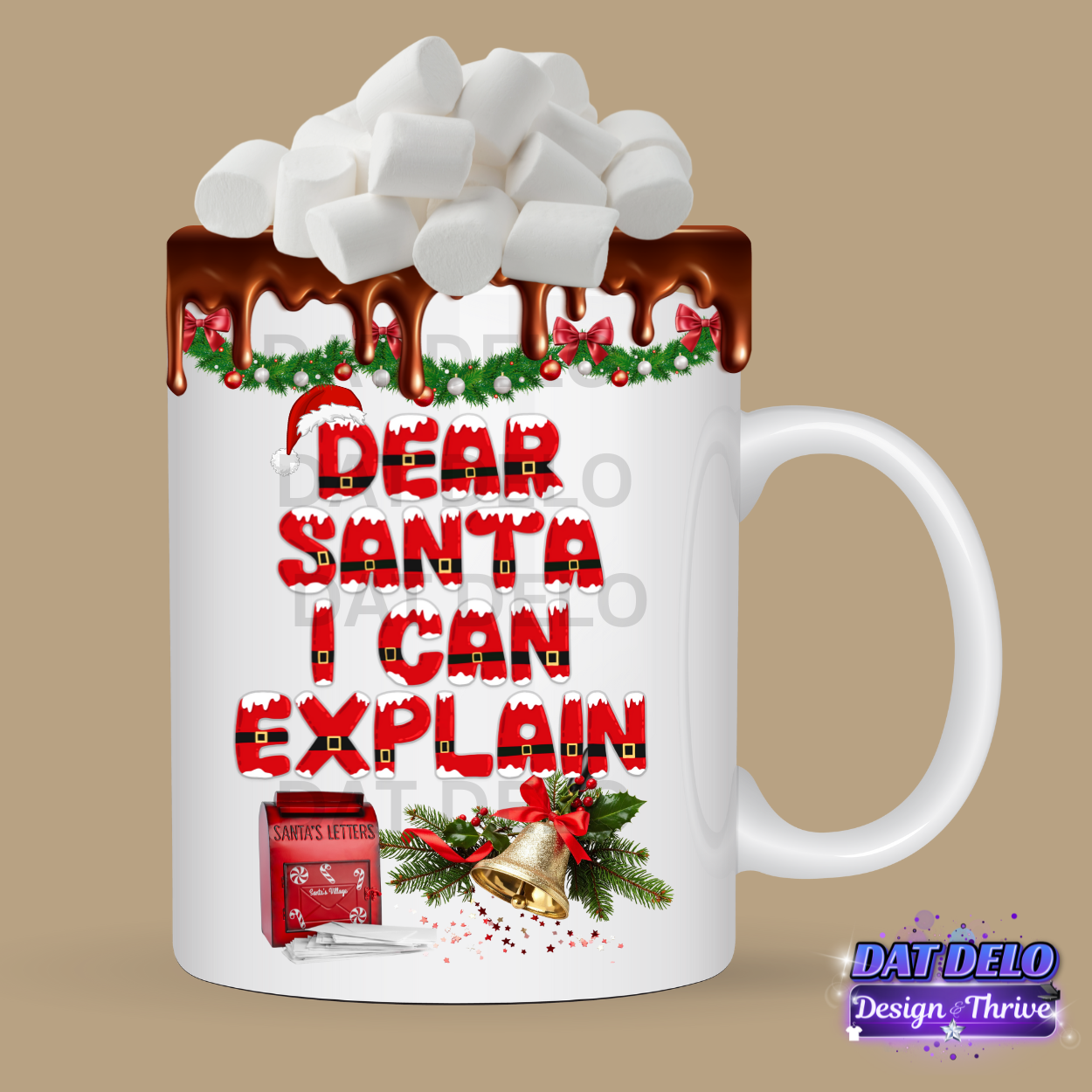 3 Christmas Theme Mug Designs, 6 Mockups Included! (Canva Templates)