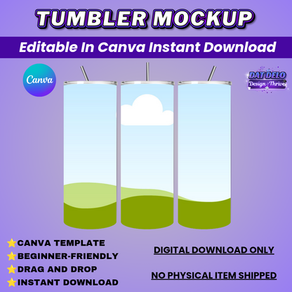 Blank Tumbler Mockup (Drag & Drop Design)