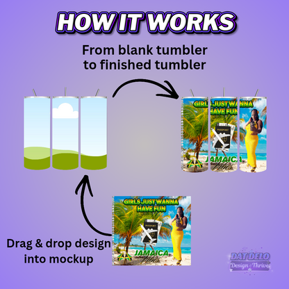 Blank Tumbler Mockup (Drag & Drop Design)