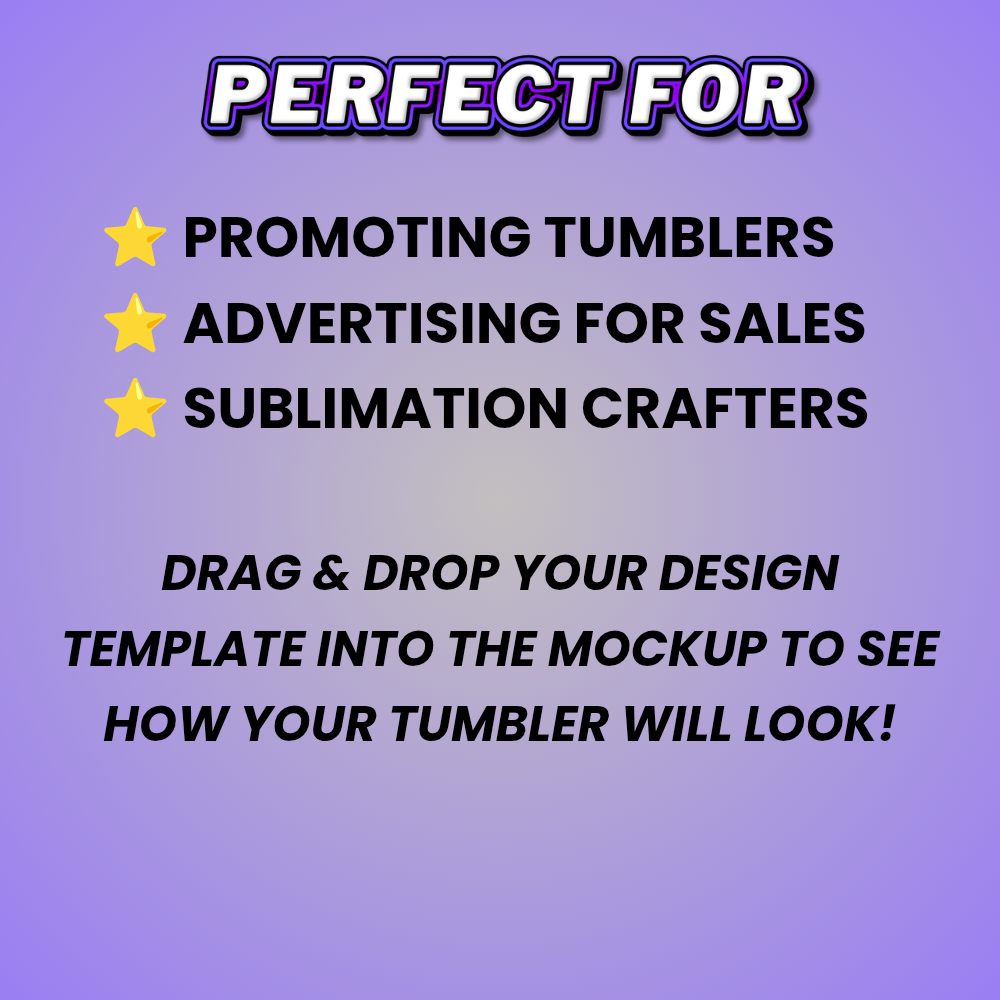 Blank Tumbler Mockup (Drag & Drop Design)