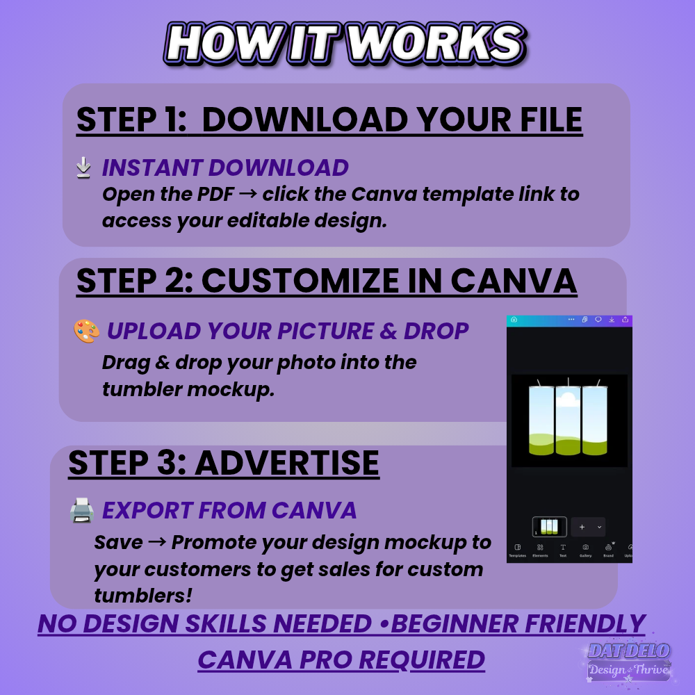 Blank Tumbler Mockup (Drag & Drop Design)