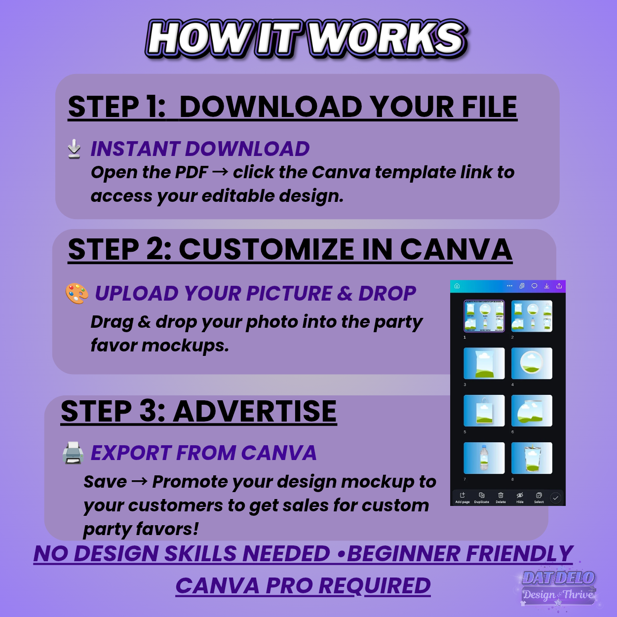 Blank Party Favor Mockup Bundle (Drag & Drop Design)