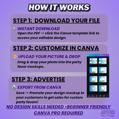 Blank Party Favor Mockup Bundle (Drag & Drop Design)