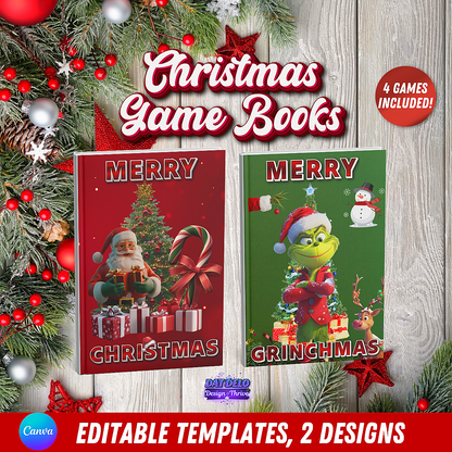 Editable Christmas Game Book Designs (Canva)