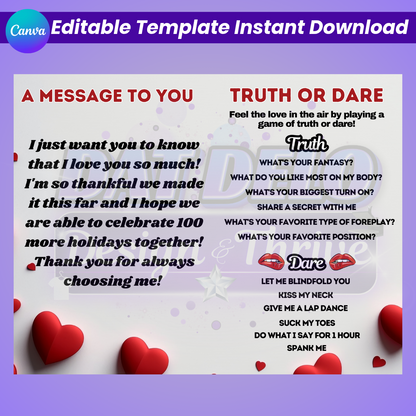 Valentine Couples Game Book – Editable Canva Template