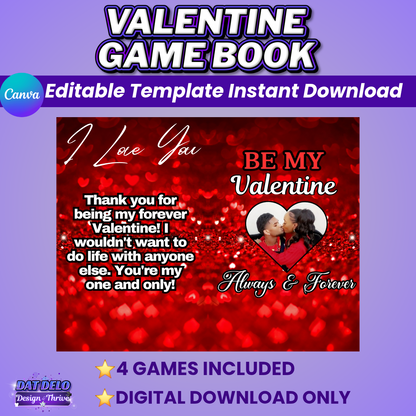 Valentine Couples Game Book – Editable Canva Template
