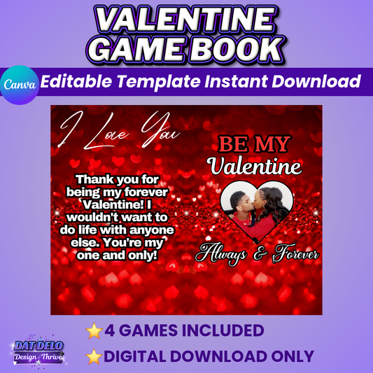 Valentine Couples Game Book – Editable Canva Template