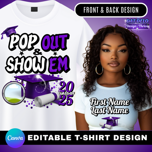 Editable & PNG Purple Pop Out Show Em Design (CanvaPro)