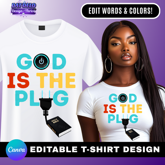 God Is The Plug PNG Design & Editable Design (Mockups Included)