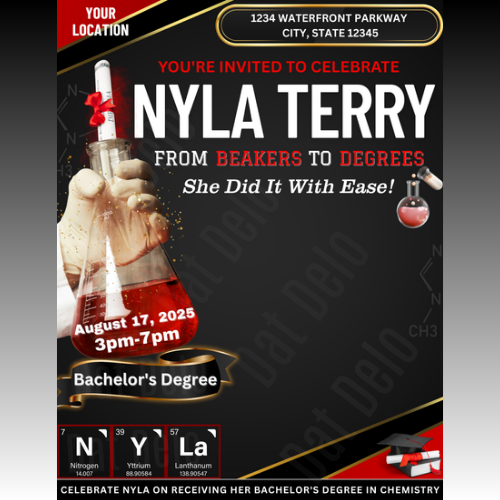 Editable Grad Flyer Invite Design (CanvaPro)