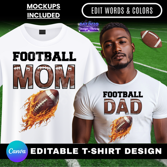 Editable Football Mom/Dad Designs (Canva)