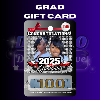 Custom Gift Card (Dollar Bill Included) Turnaround Time: Up To 7 Business Days