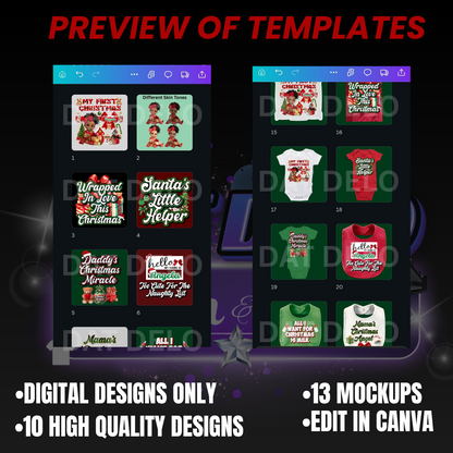Christmas Theme Baby Box Design, 10 Designs, 13 Mockups Included!