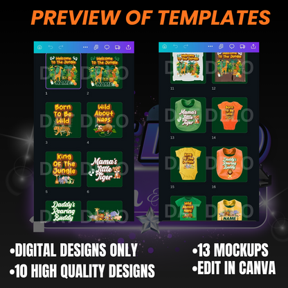 Safari Theme Baby Box Design, Jungle Bundle, 10 Designs, 13 Mockups Included!