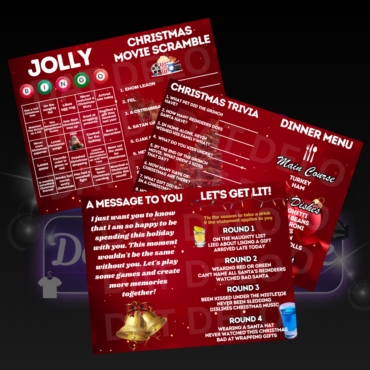 Editable Christmas Game Book Designs (Canva)