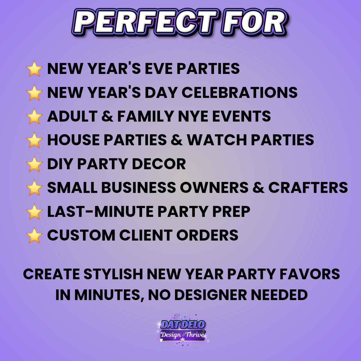 New Year's Eve Party Favor Design & Mockups (Edit In Canva!) 7 Pre-Sized Designs