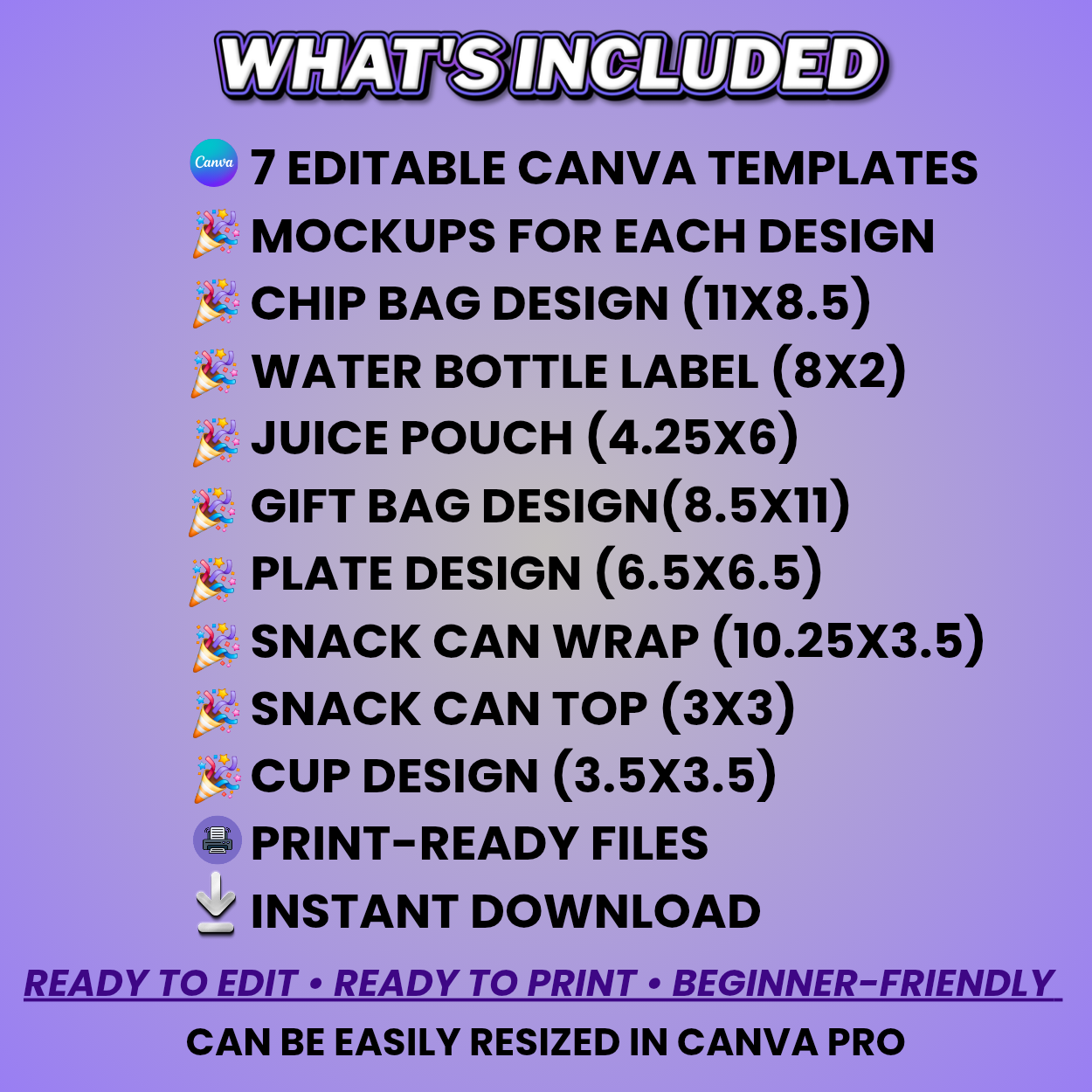 Gaming Party Favor Design & Mockups (Edit In Canva!) 7 Pack!