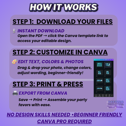 Gaming Party Favor Design & Mockups (Edit In Canva!) 7 Pack!