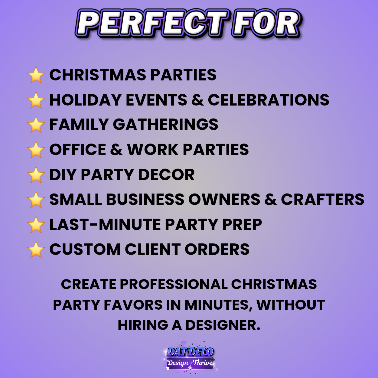 Purple Christmas Party Favor Design & Mockups (Edit In Canva!) 7 Pre-Sized Templates