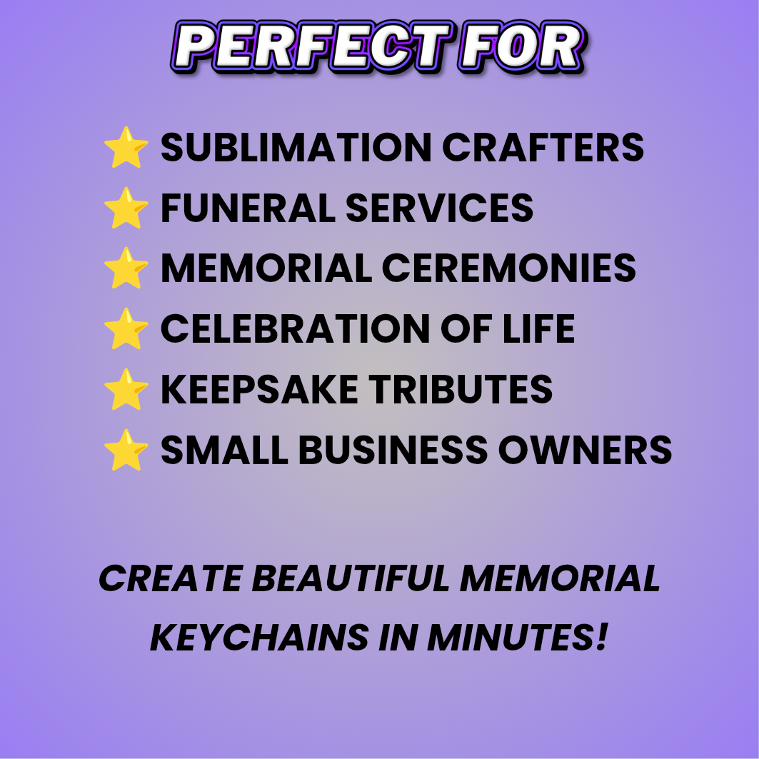 Green Gold Memorial Keychain Design Editable Template (Includes Supply List)