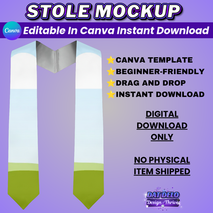 Blank Stole Mockup (Drag & Drop Design)