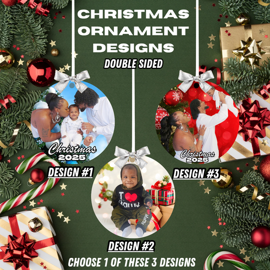 1 Personalized Christmas Ornament- Double Sided (Turnaround Time: Up To 7 Business Days)