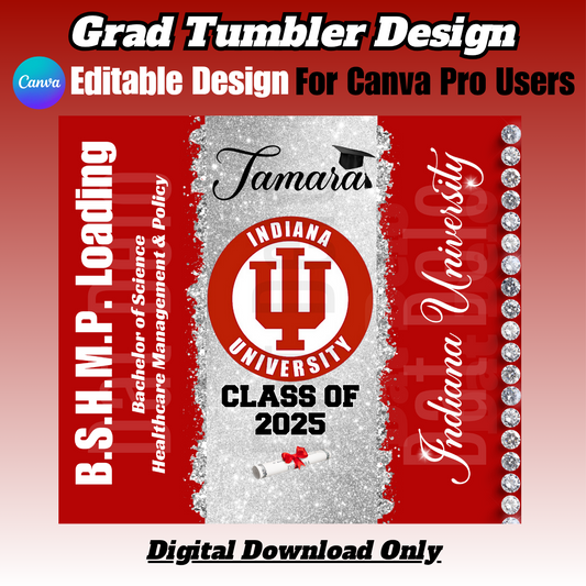 Grad Tumbler Editable Design (Canva)