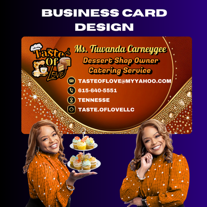 Custom Business Cards/Thank You Cards- Design Only (Up To 7 Business Days)
