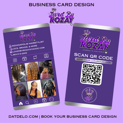 Custom Business Cards/Thank You Cards- Design Only (Up To 7 Business Days)