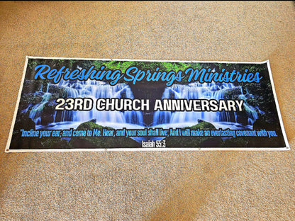 Custom Vinyl Backdrop Banner (Premium Heavy Duty 14 oz Vinyl) Turnaround Time 7-10 Business Days