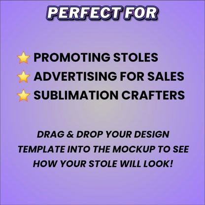 Blank Stole Mockup (Drag & Drop Design)
