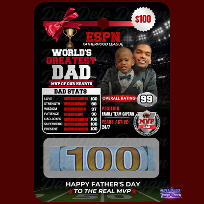 Custom Gift Card (Dollar Bill Included) Turnaround Time: Up To 14 Business Days