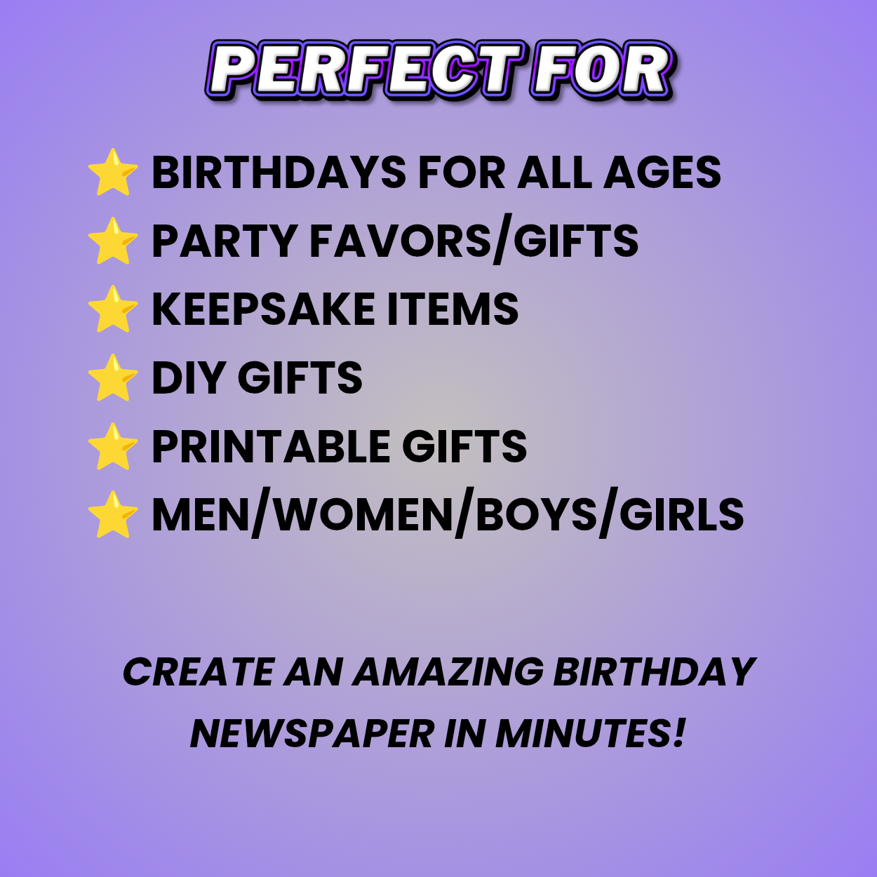 Birthday Newspaper Design Editable Canva Pro Templates, 2 Pre-Sized Templates, 4 Pages Included