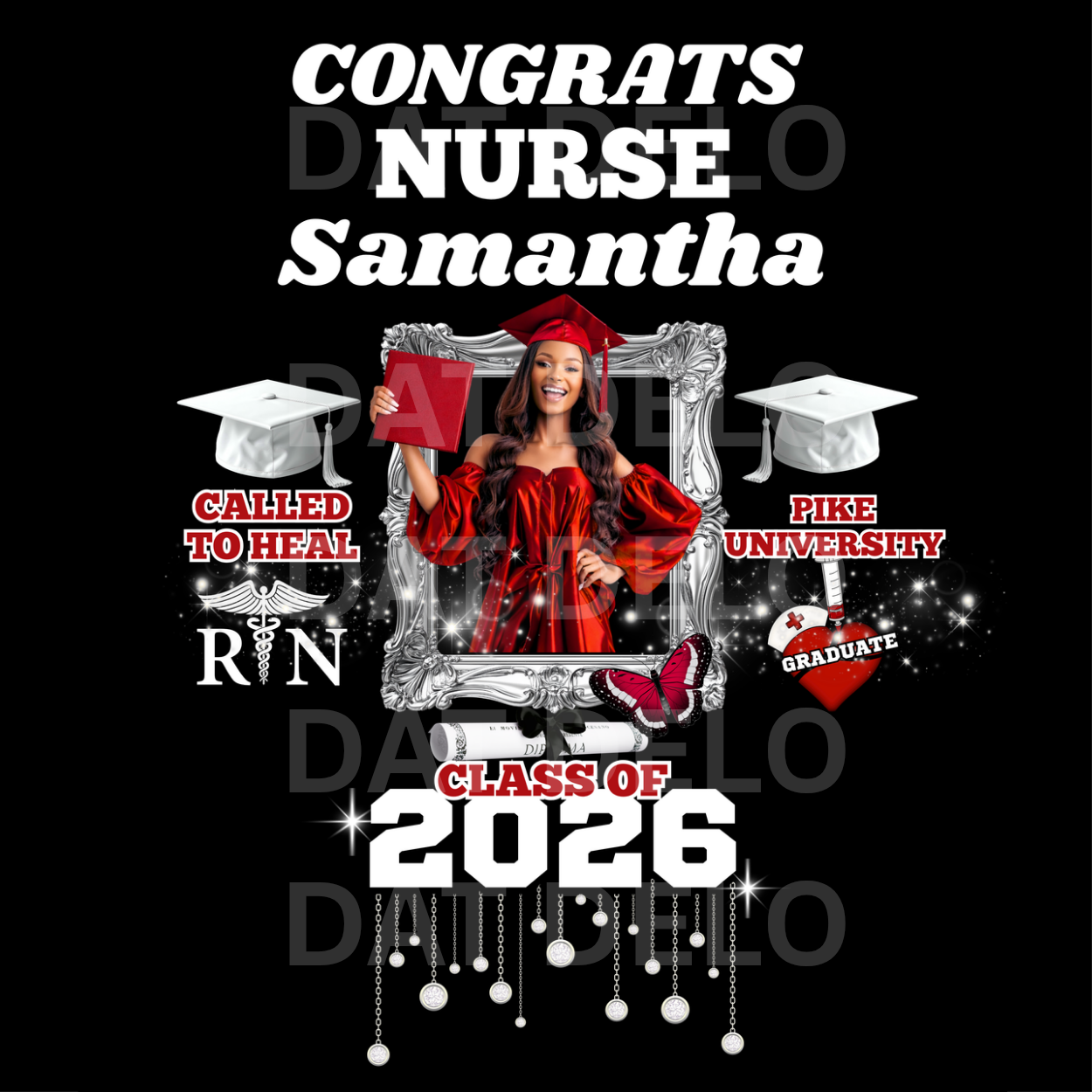 Red Nurse Grad Shirt Design Editable Template (Includes Mockups & Vendor)