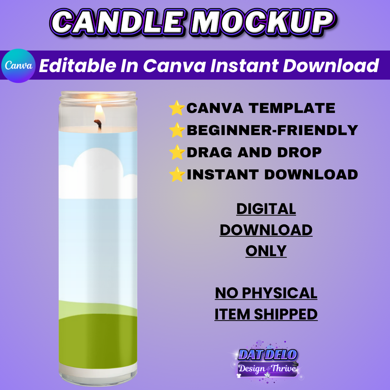 Blank Candle Mockup (Drag & Drop Template)