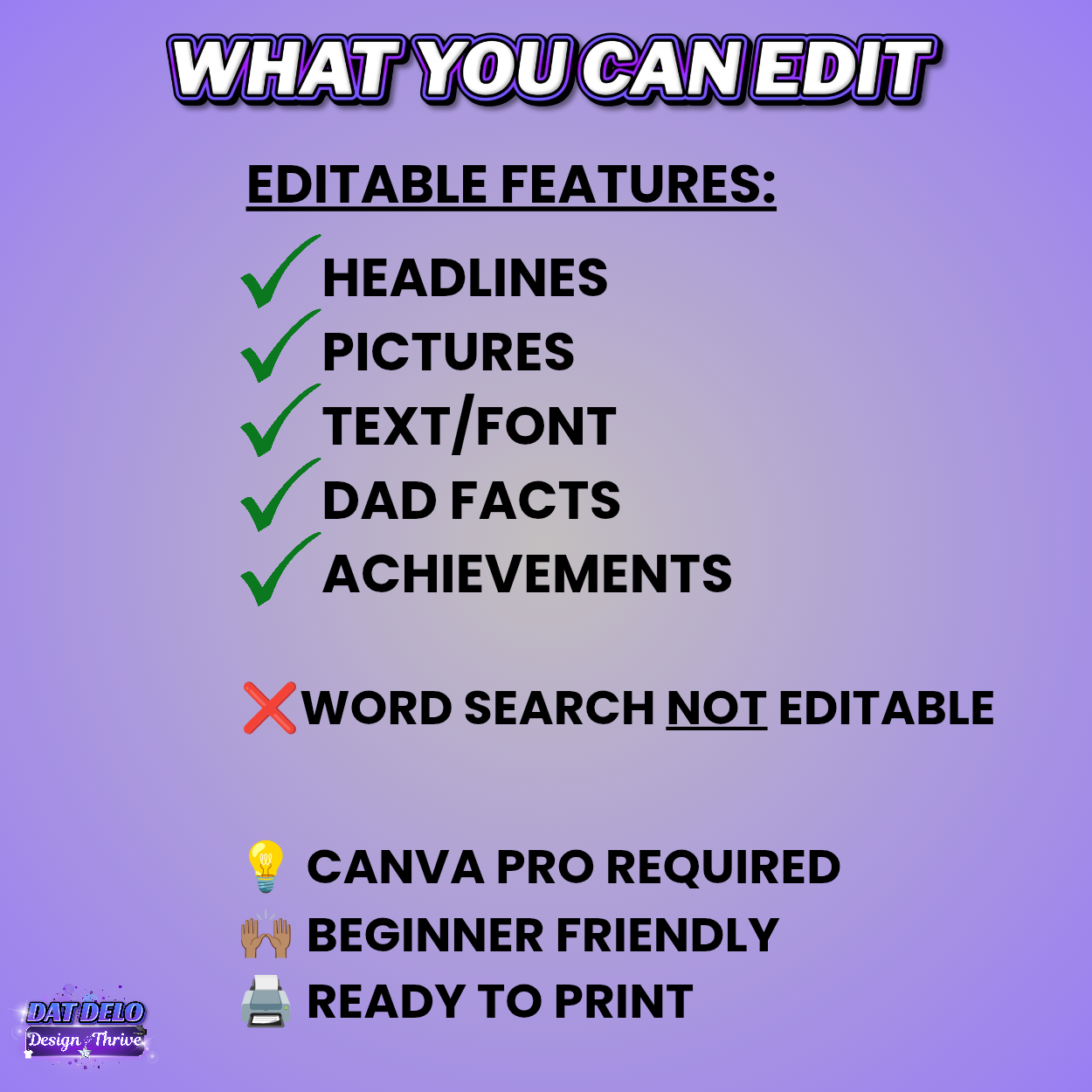 Father's Day Newspaper Design Editable Canva Pro Templates, 2 Pre-Sized Templates, 4 Pages Included