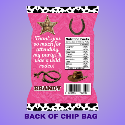 Rodeo Birthday Party Favors Editable Designs, 6 Pre-Sized Templates (CanvaPro)